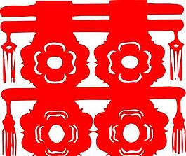 0057_雙喜字 囍 吉祥圖案 剪紙 矢量AI