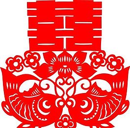 0093_雙喜字 囍 吉祥圖案 剪紙 矢量AI