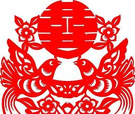 0086_雙喜字 囍 吉祥圖案 剪紙 矢量AI