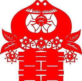 0079_雙喜字 囍 吉祥圖案 剪紙 矢量AI