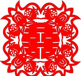 0053_雙喜字 囍 吉祥圖案 剪紙 矢量AI