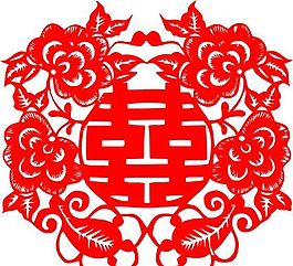 0096_雙喜字 囍 吉祥圖案 剪紙 矢量AI