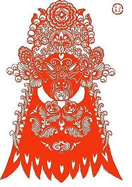 神農氏 開天辟地 神怪臉 中國傳統文化 京劇臉譜剪紙_40
