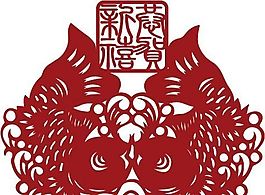 剪紙窗花 民俗事項(xiàng) 圖案 矢量 AI_0303