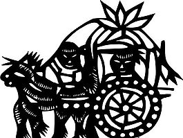 剪紙窗花 民俗事項 圖案 矢量 AI_0074