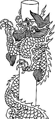 龍紋 中華傳統(tǒng) 花紋 黑白 裝飾 AI