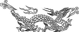 龍紋 中華傳統(tǒng) 花紋 黑白 裝飾 AI