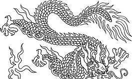 龍紋 中華傳統(tǒng) 花紋 黑白 裝飾 AI