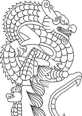 龍紋 中華傳統(tǒng) 花紋 黑白 裝飾 AI