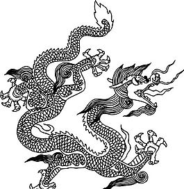 龍紋 中華傳統(tǒng) 花紋 黑白 裝飾 AI