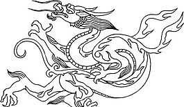 龍紋 中華傳統(tǒng) 花紋 黑白 裝飾 AI
