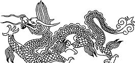 龍紋 中華傳統(tǒng) 花紋 黑白 裝飾 AI