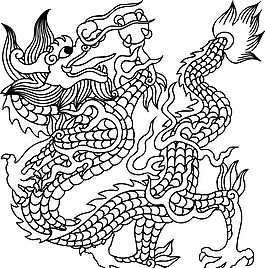 龍紋 中華傳統(tǒng) 花紋 黑白 裝飾 AI