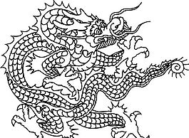 龍紋 中華傳統(tǒng) 花紋 黑白 裝飾 AI