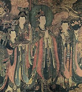 法海寺壁画-27帝释天及三侍女
