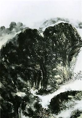 山亭小息圖軸傳統水墨畫