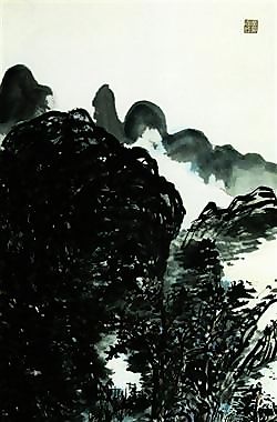浅绛写意山水传统水墨画