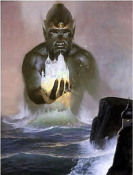 丙烯画人物 梦境幻影_007