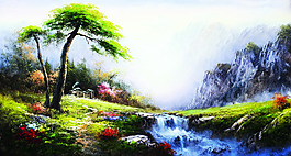 油畫山水