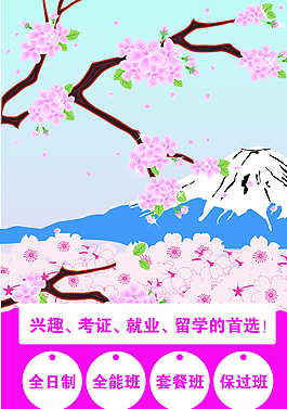 富士山日本櫻花圖片