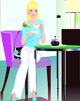 人物剪影插畫素材圖片