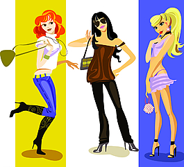 人物剪影插畫素材圖片