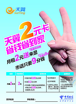 天翼2元卡圖片