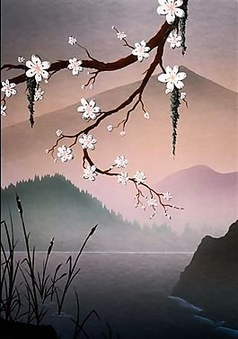 自然风景 丙烯画 装饰画_0037