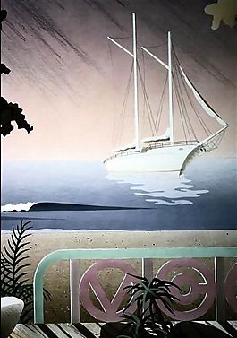 海濱風(fēng)景 丙烯畫 裝飾畫_0034