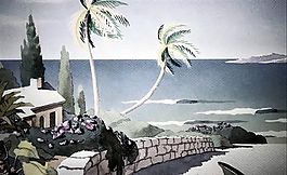 海濱風(fēng)景 丙烯畫 裝飾畫_0011