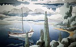 海濱風(fēng)景 丙烯畫 裝飾畫_0009