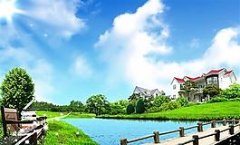 自然風情分層插畫PSD源文件