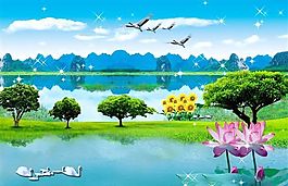 自然風情 分層插畫 PSD格式_0002