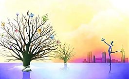 幻想國 插圖漫畫模板 分層素材 psd格式_08