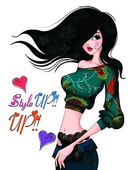 時尚女孩 彩繪人物 分層 PSD _0096