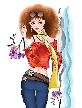 時尚女孩 彩繪人物 分層 PSD _0060