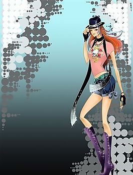 時尚女孩 彩繪人物 分層 PSD _0040