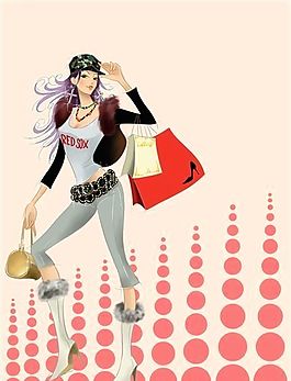 時尚女孩 彩繪人物 分層 PSD _0037