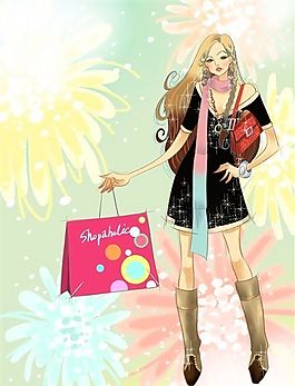 時尚女孩 彩繪人物 分層 PSD _0030