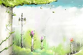 自然風情 卡通漫畫 分層 PSD_0035