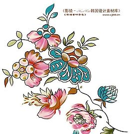 时尚彩绘花草 装饰图案 分层 PSD_1120