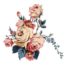 彩绘花草 韩式花纹 PSD_0609