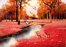 油画风景山水画