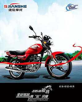 建設摩托車海報