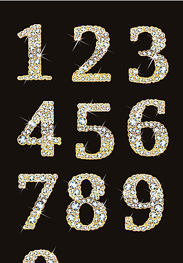 钻石数字发光字艺术字