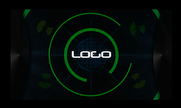 绿色雷达扫描科技logo标志演绎AE模板