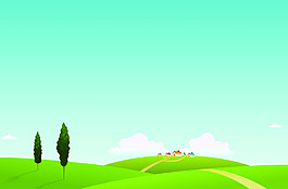 卡通綠草地
