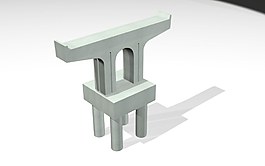 工程行業橋墩大挑臂墩長3d模型設計
