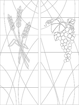 葡萄 麦子 矢量图