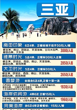三亞旅游展板素材